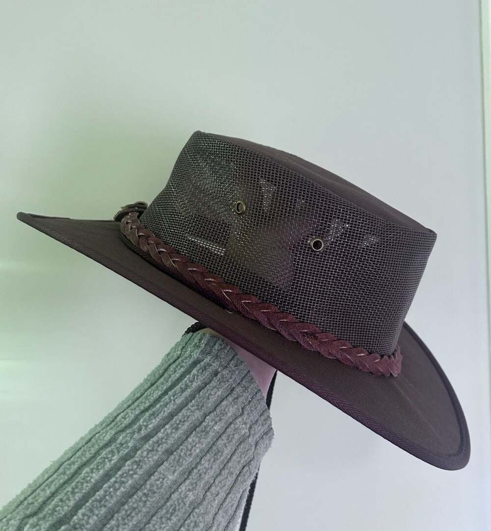 Barmah 1057 Canvas Drover Hat with Mesh Crown